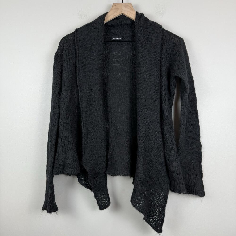 Wooden‎ Ships Mohair Blend Draped Open Front Cardigan Medium/Large Black Capsule
